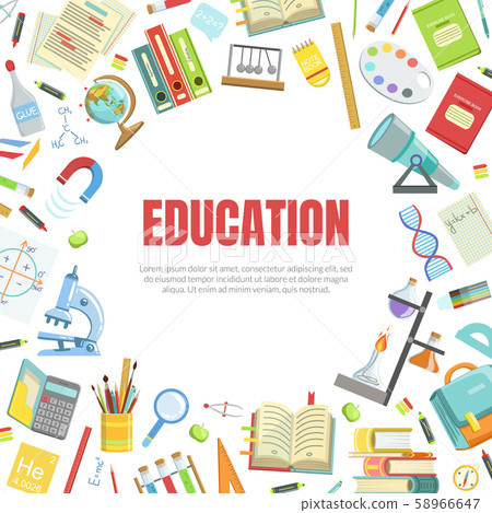 Education Banner Template with School Supplies and Space for Text Vector Illustration Education Banner Template with School Supplies and Space for Text Vector Illustration 58966647