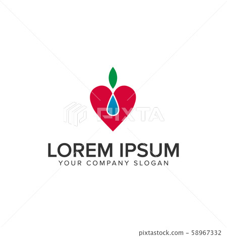 love nature fruit Logo design concept template 58967332