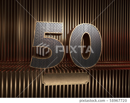 number 50 with small holes 58967720