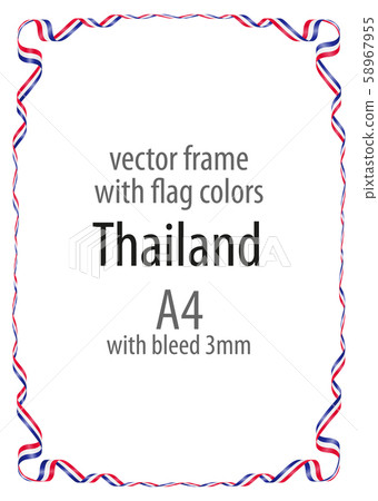 Frame and border of ribbon with the colors of the 58967955