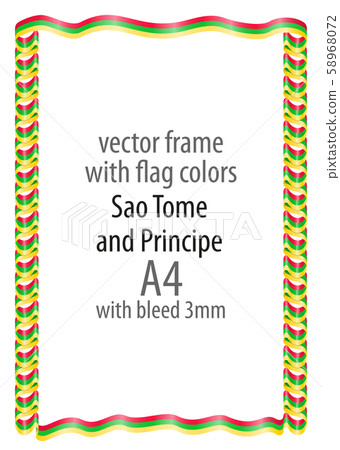 Frame and border of ribbon with the colors of the 58968072
