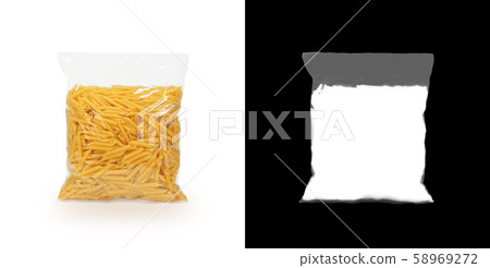 Transparent plastic pasta bag "penne rigate" Transparent plastic pasta bag "penne rigate" 58969272