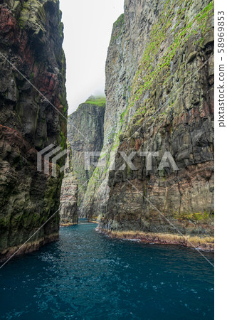 Vestmanna cliffs corridor view in Faroe Islands 58969853