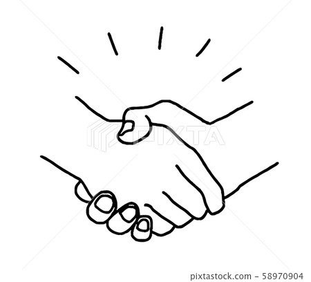Hands shaking hands (simple) 58970904
