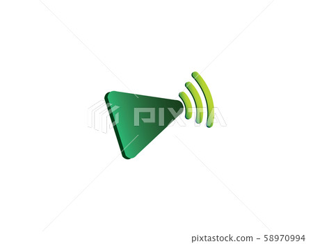 Play icon with wifi Frequencies for logo design illustration on white background 58970994