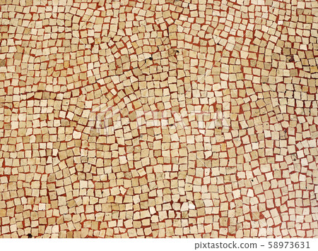 Mosaic flooring of multicolored small stones Mosaic flooring of multicolored small stones 58973631