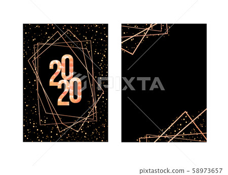 Elegant holiday new year invitations with 2020 numbers. Elegant holiday new year invitations with 2020 numbers. 58973657