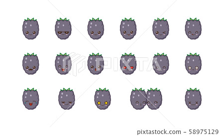 Blackberry cute kawaii mascot. Kawaii food faces Blackberry cute kawaii mascot. Kawaii food faces 58975129