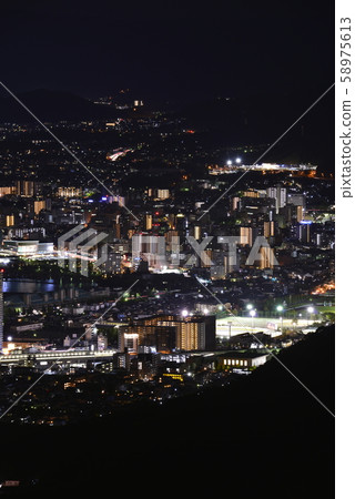 滋賀 大津市區夜景 照片素材 圖片 圖庫