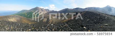 北海道十勝岳地面路線_十勝岳至比義岳的山脊全景 58975654