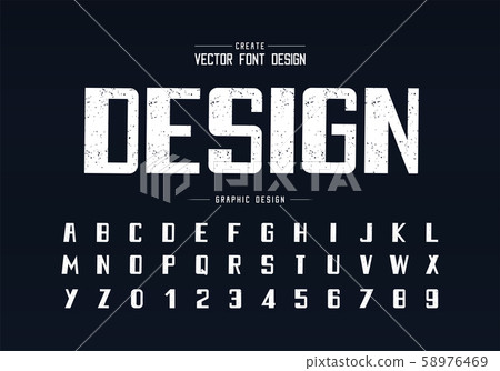 Texture font and grunge bold alphabet vector Texture font and grunge bold alphabet vector 58976469