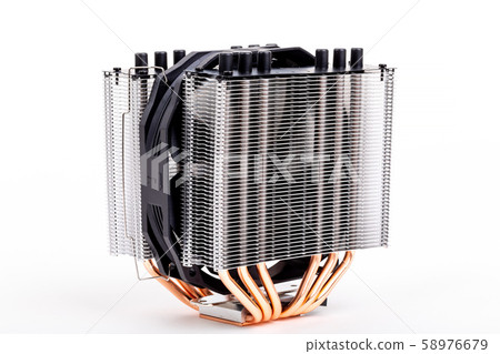 CPU Cooler with heat-pipes on white 58976679