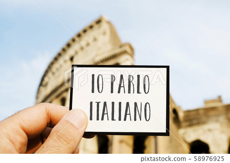 text I speak Italian, in Italian 58976925