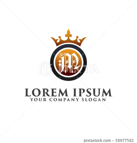 Luxury Letter M with crown Logo design concept - Stock Illustration ...