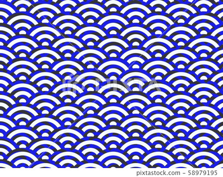 Japanese design gold wave pattern Japanese design gold wave pattern 58979195