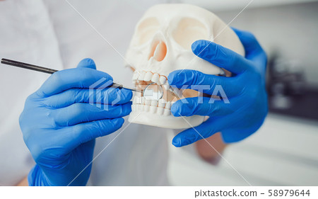dentist doctor with skull dentist doctor with skull 58979644