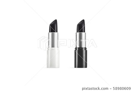 Blank white and black opened tube with dark lipstick mockup, Blank white and black opened tube with dark lipstick mockup, 58980609