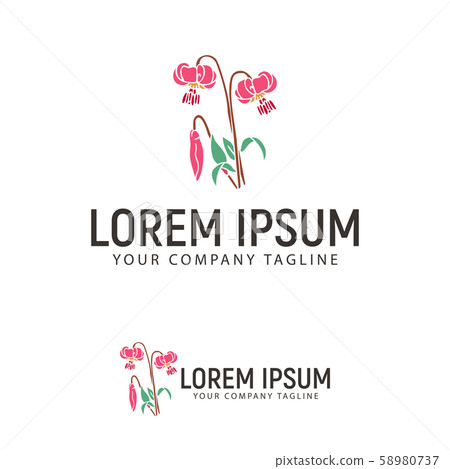 flower hand drawn logo design concept template-插圖素材 [58980737] - PIXTA圖庫