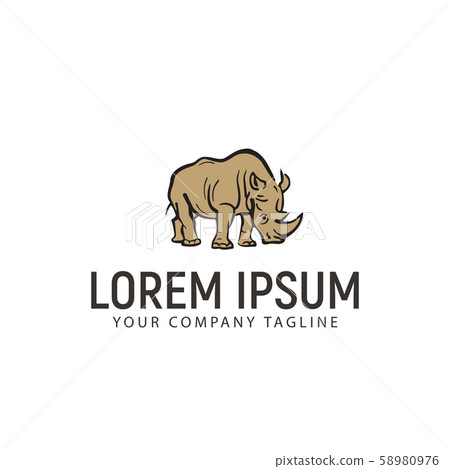 Rhino hand drawn logo design concept template Rhino hand drawn logo design concept template 58980976
