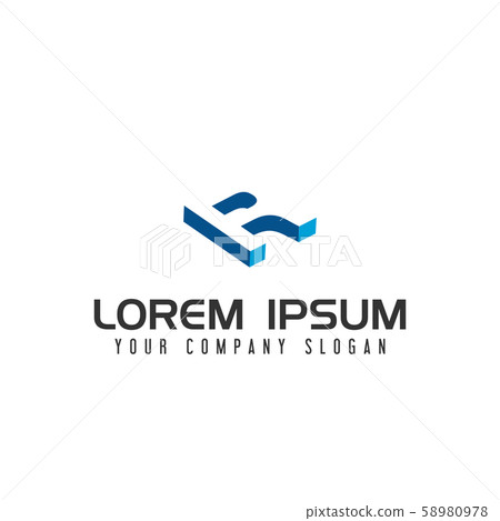 Letter R Negative space logo design concept Letter R Negative space logo design concept 58980978