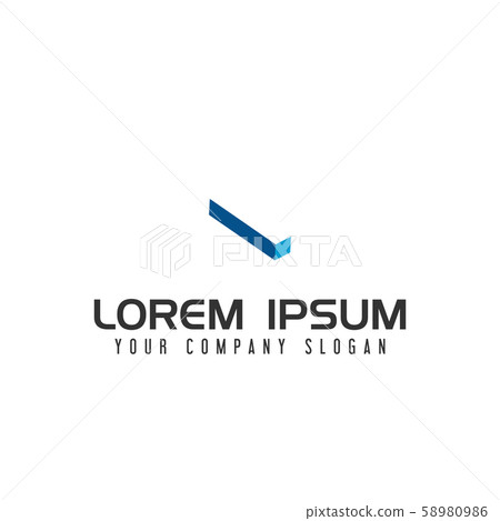 Letter I Negative space logo design concept 58980986