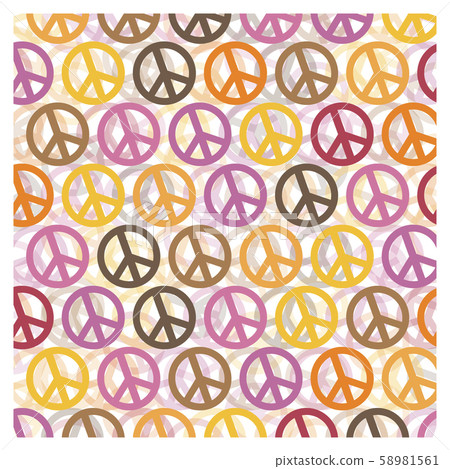 Patterns on a peace and love background 58981561