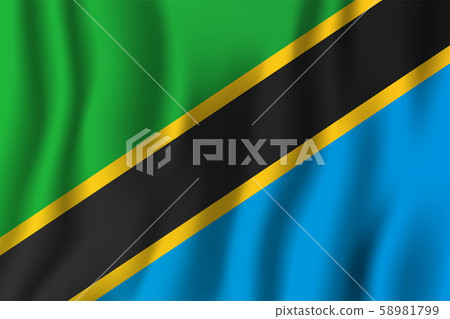 Tanzania realistic waving flag vector - Stock Illustration [58981799 ...