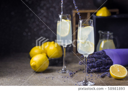 Lemonade with lemons and lavender 58981893