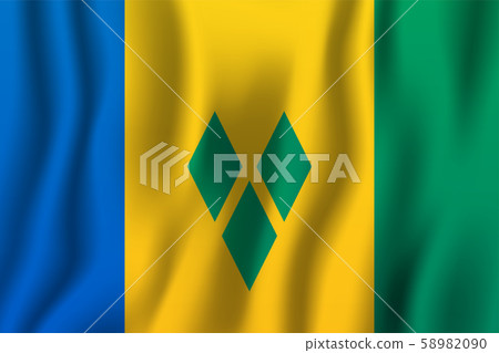Saint Vincent and the Grenadines realistic waving 58982090