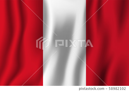 Peru realistic waving flag vector illustration. Peru realistic waving flag vector illustration. 58982102