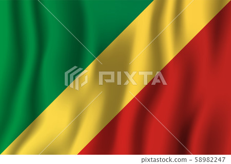 Republic of the Congo realistic waving flag vector - Stock Illustration ...