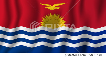 Kiribati realistic waving flag vector Kiribati realistic waving flag vector 58982303