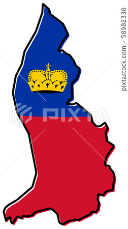 Simplified map of Liechtenstein outline, with Simplified map of Liechtenstein outline, with 58982330