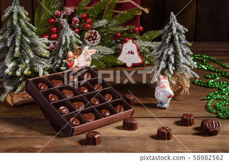 Assortment of fine chocolate candies Assortment of fine chocolate candies 58982562