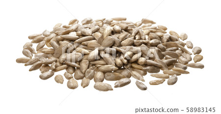 Peeled sunflower seeds isolated on white background with clipping path 58983145
