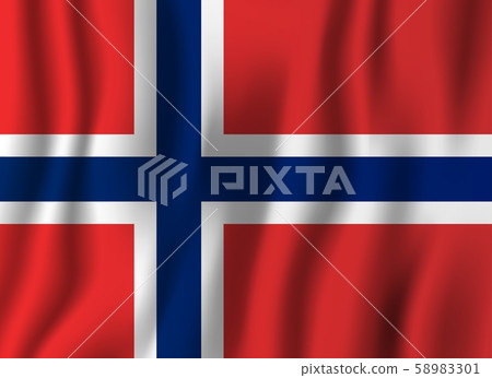 Norway realistic waving flag vector illustration. - Stock Illustration ...