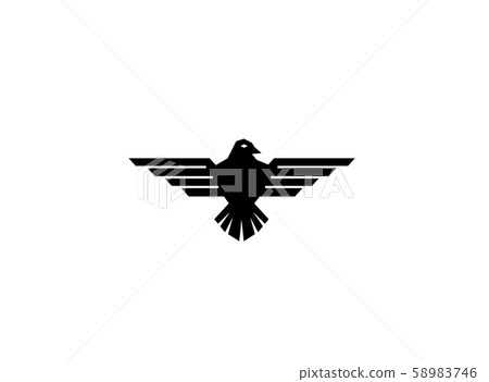 Eagle open wings flying for logo design illustration on white background 58983746