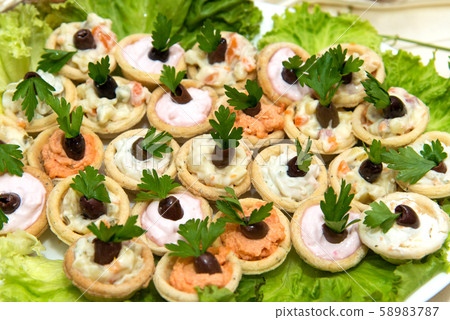catering food, mini canapes, snacks and 58983787