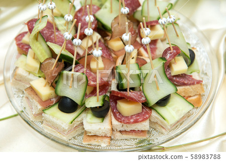 catering food, mini canapes, snacks and 58983788