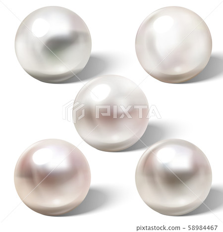 Shiny natural sea pearl with light effects - Stock Illustration ...