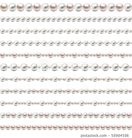 Glamour seamless Borders on white Background. Vector. Glamour seamless Borders on white Background. Vector. 58984586