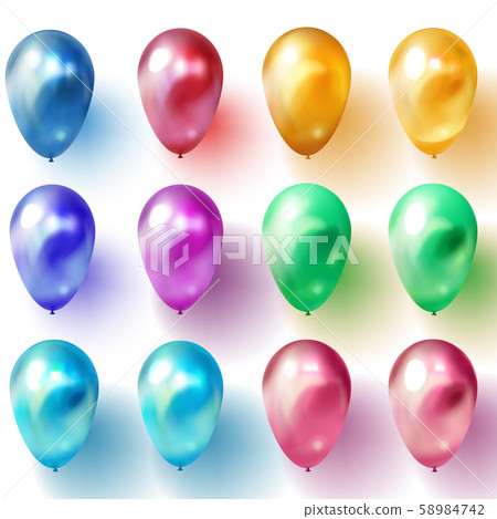 Glossy realistic 3d balloons vector illustration Glossy realistic 3d balloons vector illustration 58984742