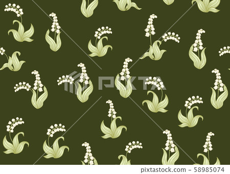 Lily of the valley, may-lily Seamless pattern 58985074