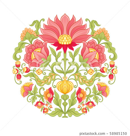Tradition mughal motif, fantasy flowers 58985150