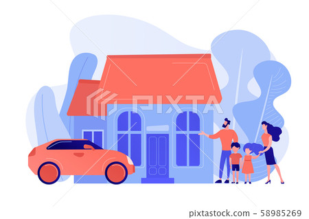 Family house concept vector illustration. - Stock Illustration ...