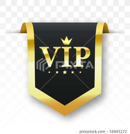 Vip label. Vector black banner 58985272