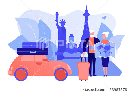 Retirement travel concept vector illustration 58985278