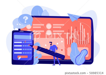 Online survey concept vector illustration. Online survey concept vector illustration. 58985314