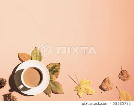Autumn theme with a cup of coffee Autumn theme with a cup of coffee 58985753