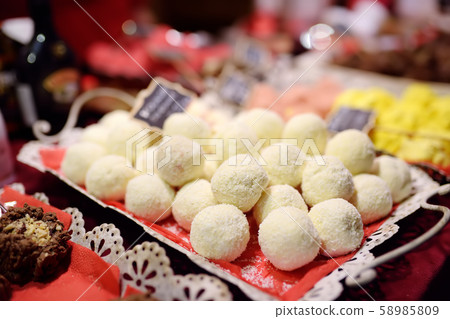 Choice of sweets on traditional Christmas market Choice of sweets on traditional Christmas market 58985809